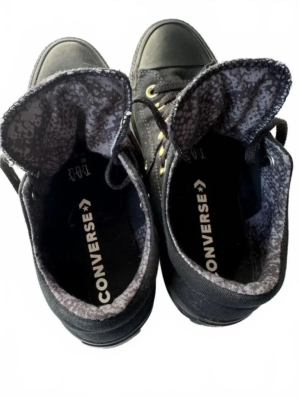 Converse All Star Black and Gold Low-Top Sneakers Size 5